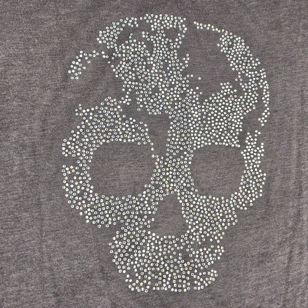 Rock & Republic Shirt Womens‎ 2XL Gray Skull Rhinestone Tank Top Sleeveless Punk - Picture 3 of 6
